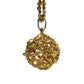 Vintage Yves Saint Laurent (YSL) Gold Plated Filigree Ball Necklace 26" Long