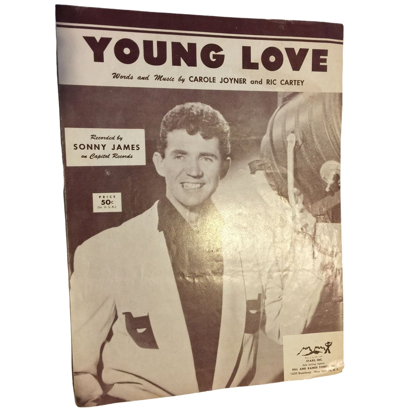 Young Love Words & Music by Carole Joyner & Ric Cartey Vintage Sheet Music