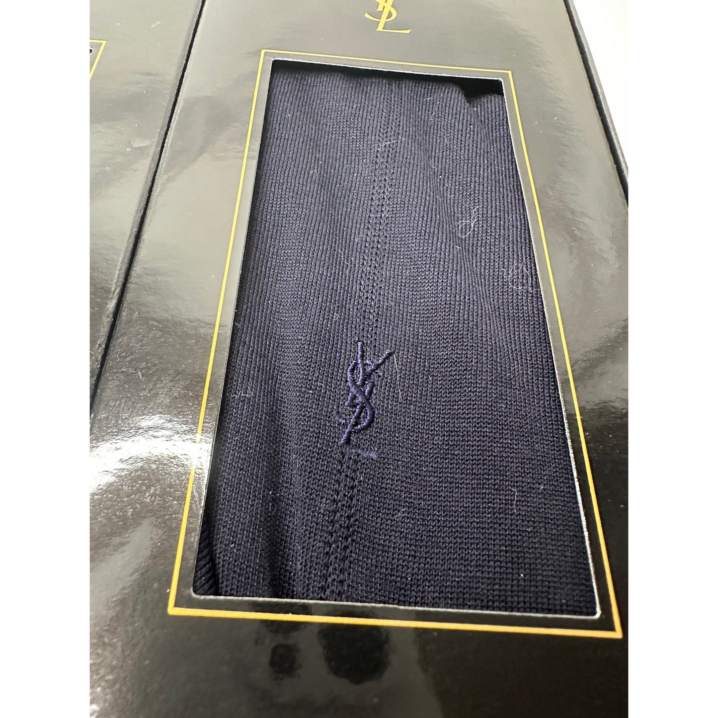 Yves Saint Laurent (YSL) Dress Socks Gift Set (Blue, Gray, Black)