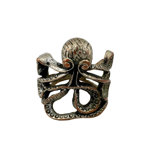 Vintage Antique Bronze Creepy Octopus Ring