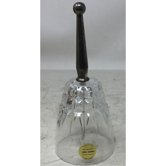 Vintage Princess House Crystal Glass Dinner Wedding Hand Bell w/ Silverplate handle