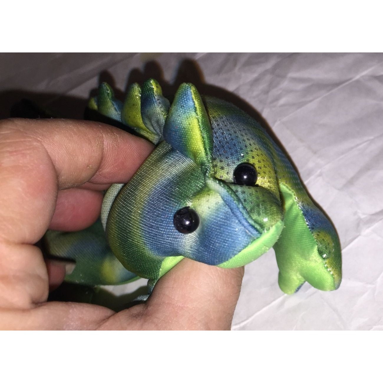 Green and Blue Dinosaur/Lizard Stuffed Animal Plushie Toy- about 8 inches