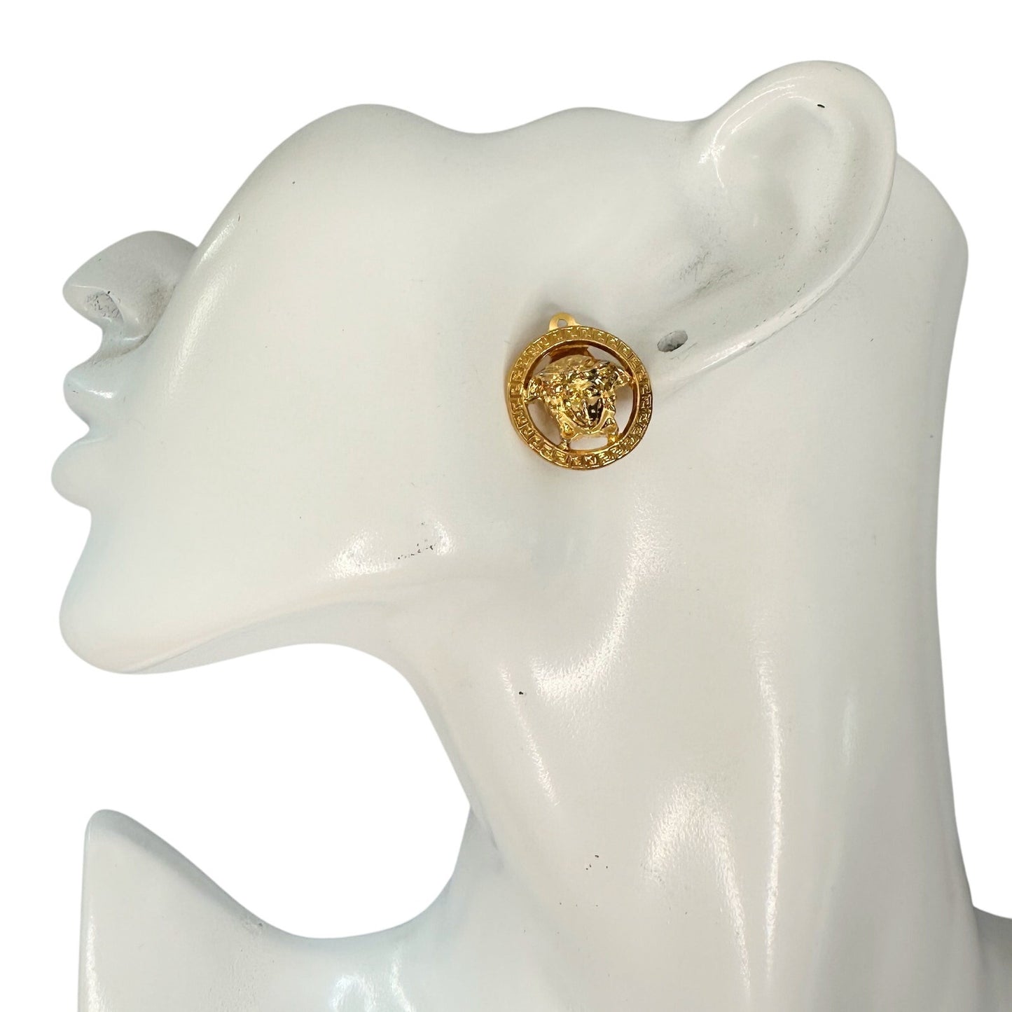 Gianni Versace Medusa Gold Plated Clip-On Earrings