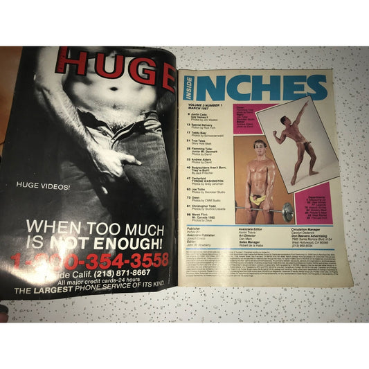 Vintage Inches Magazine March 1987- The Magazine For Men Who Think Big