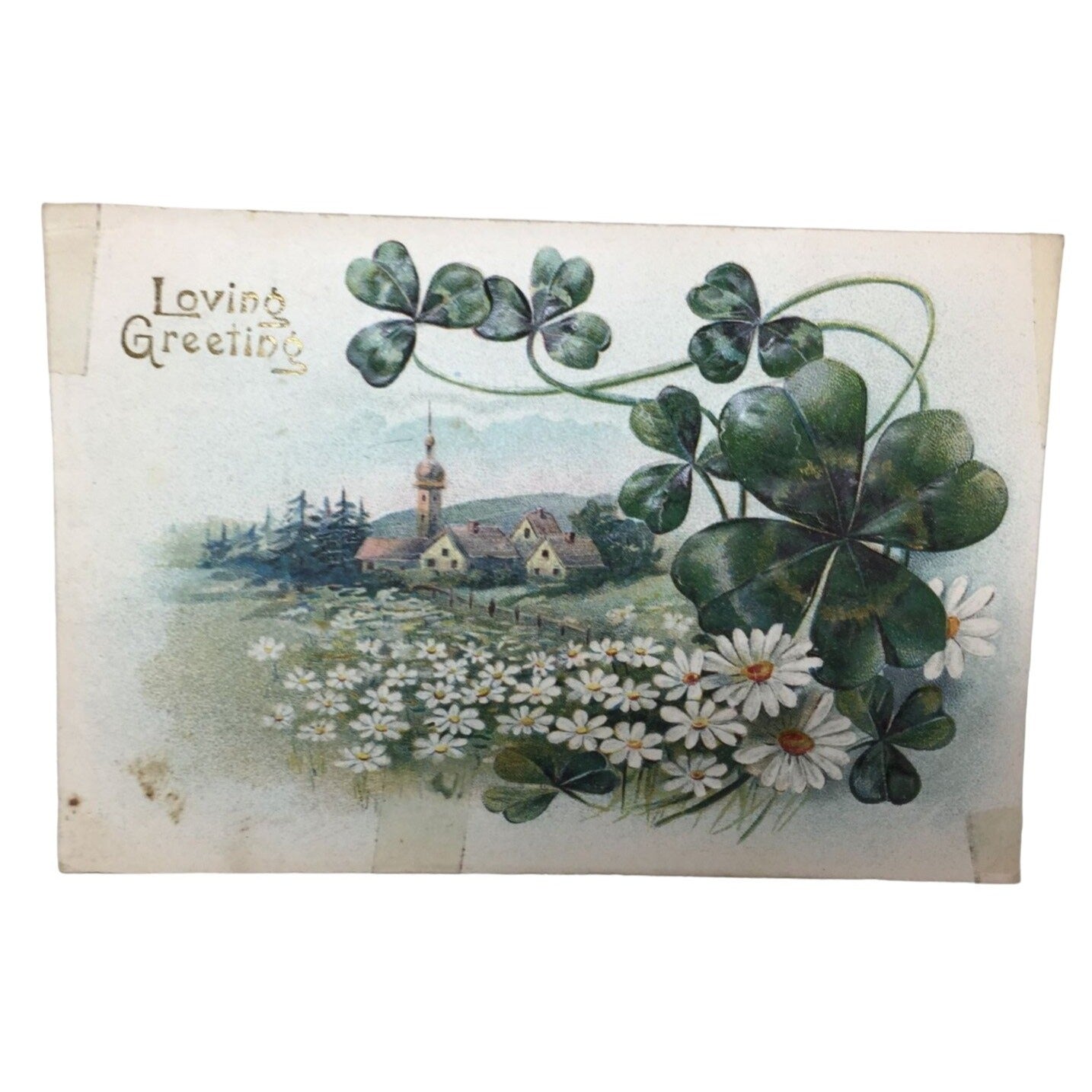 Loving Greeting Vintage Hungary Good Luck Post Card