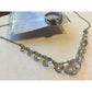 Vintage Womens Jewelry Set - Necklace (15") and Ring (Size 9)- Shiny Glass