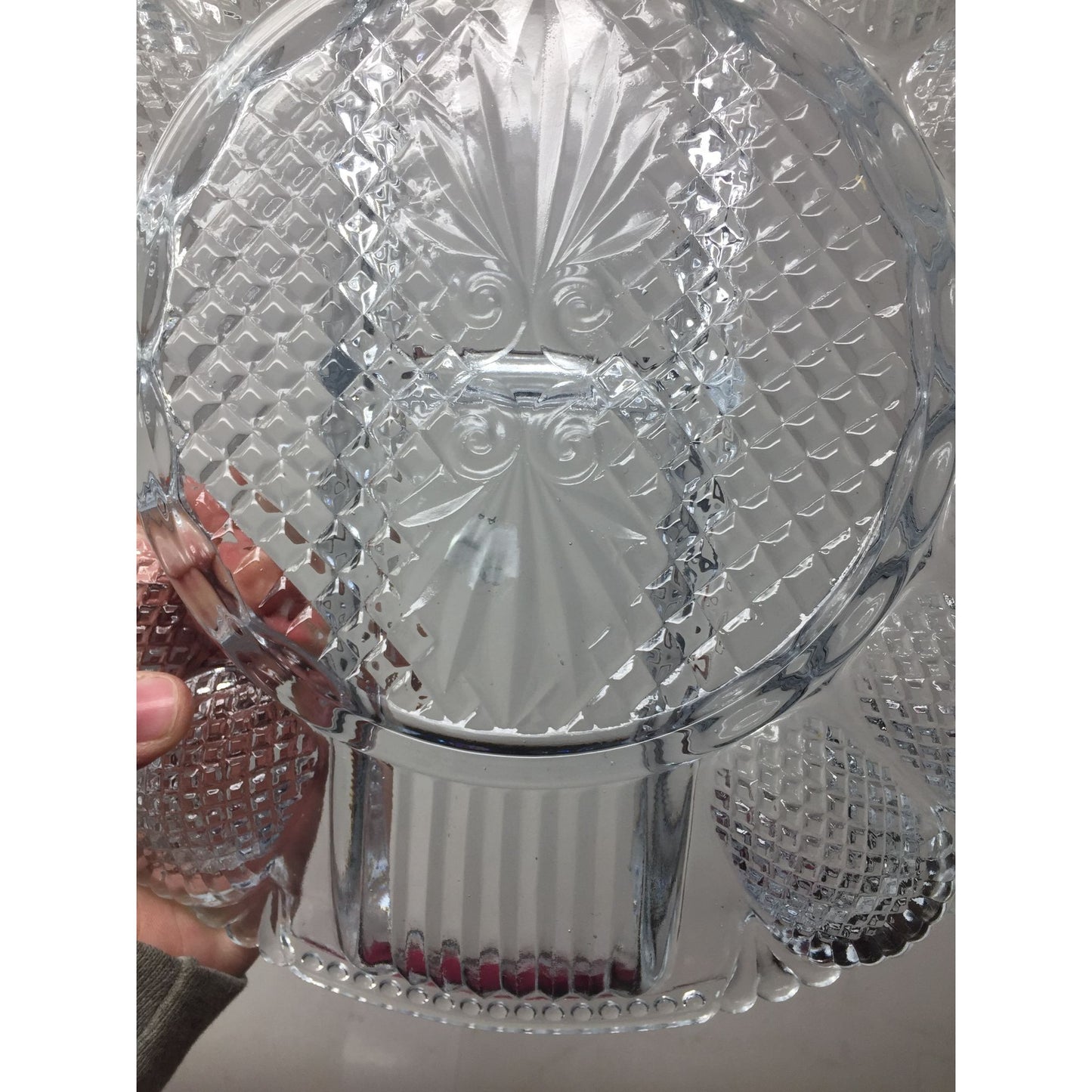 Vintage L.E. Smith Clear Glass Deviled Egg/Condiment Platter