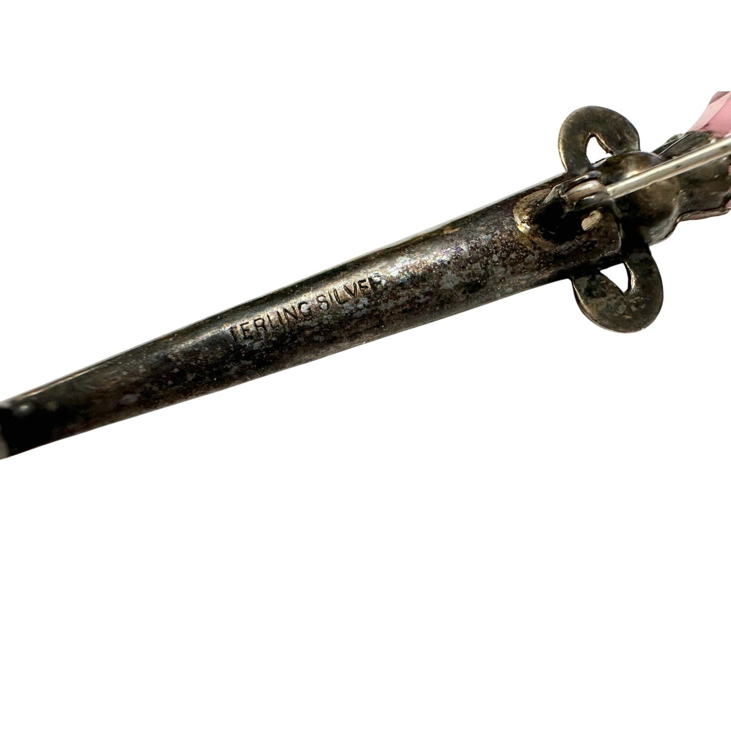 Antique Sword Shaped Scottish Dirk Brooch/Pin (Sterling Silver)