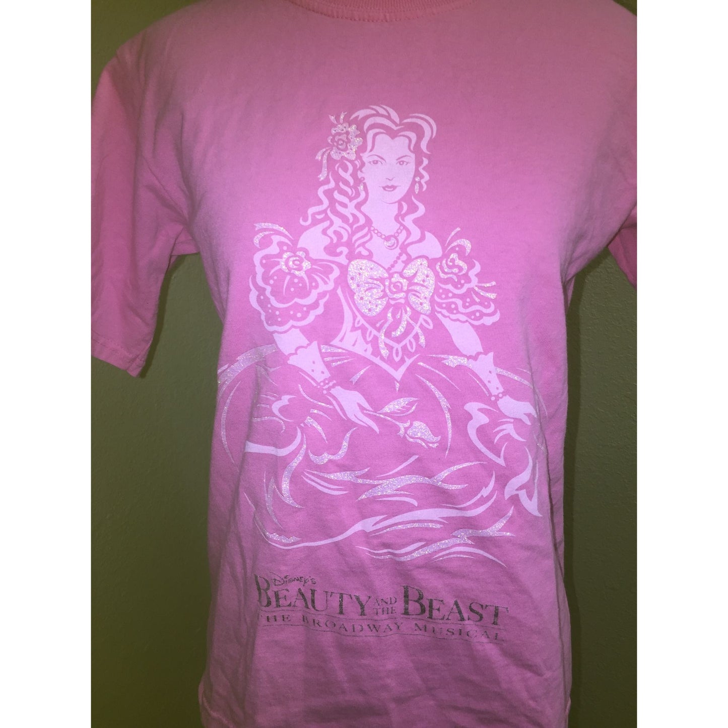 Womens Disney Beauty & The Beast The Broadway Musical Tee Shirt Size Large