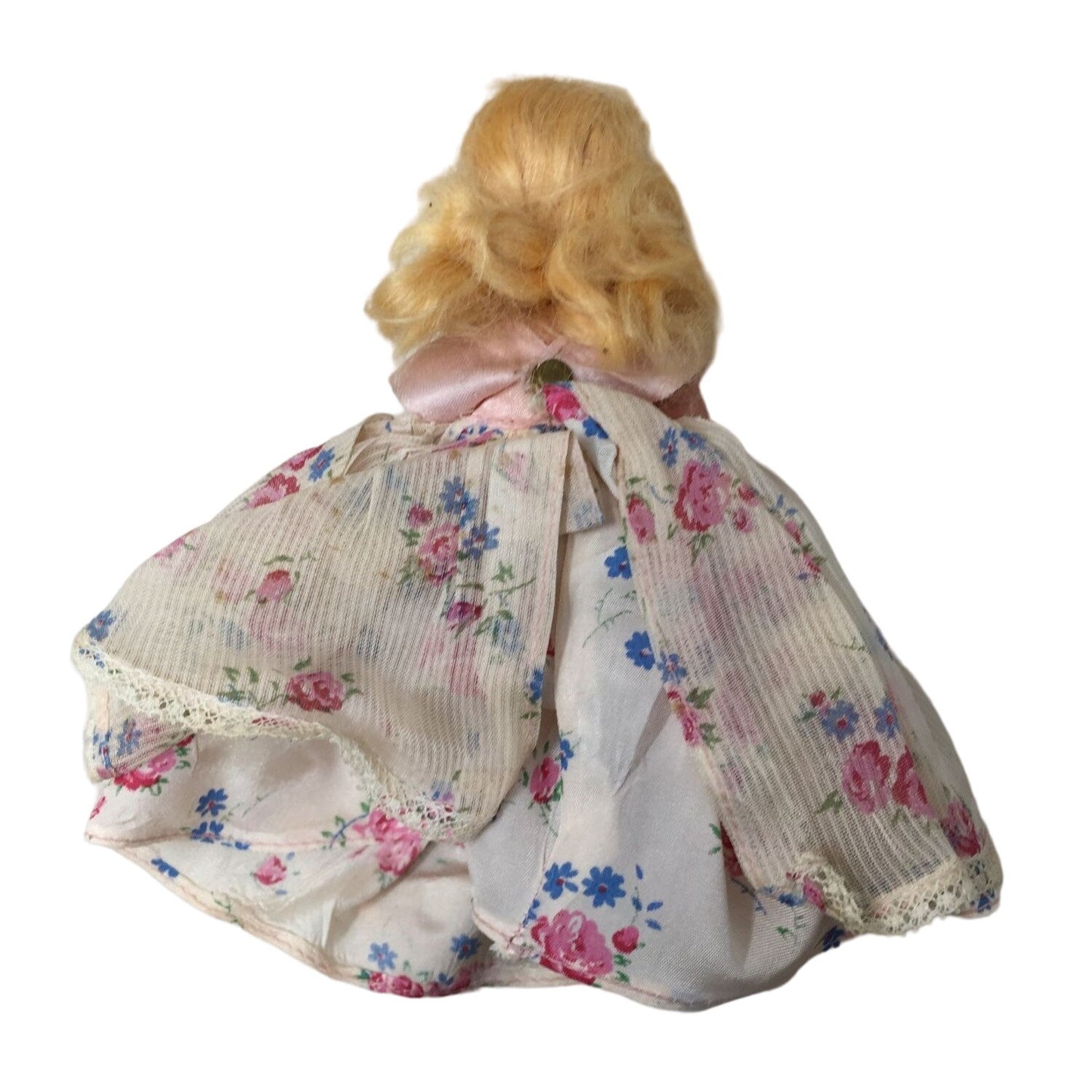 Vintage Collectible Nancy Ann Storybook Doll with Blonde Hair & Floral Printed Dress On