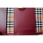 Burberry Burgundy Leather Key  Holder with Nova Check Accents