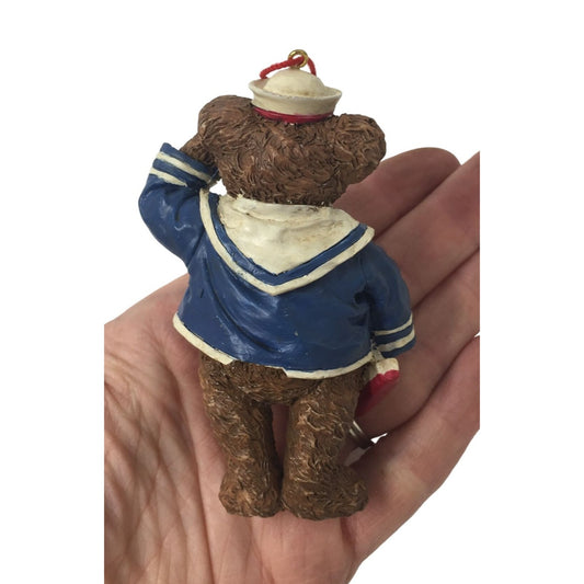 Vintage Teddy Bear Sailor Resin Christmas Ornament