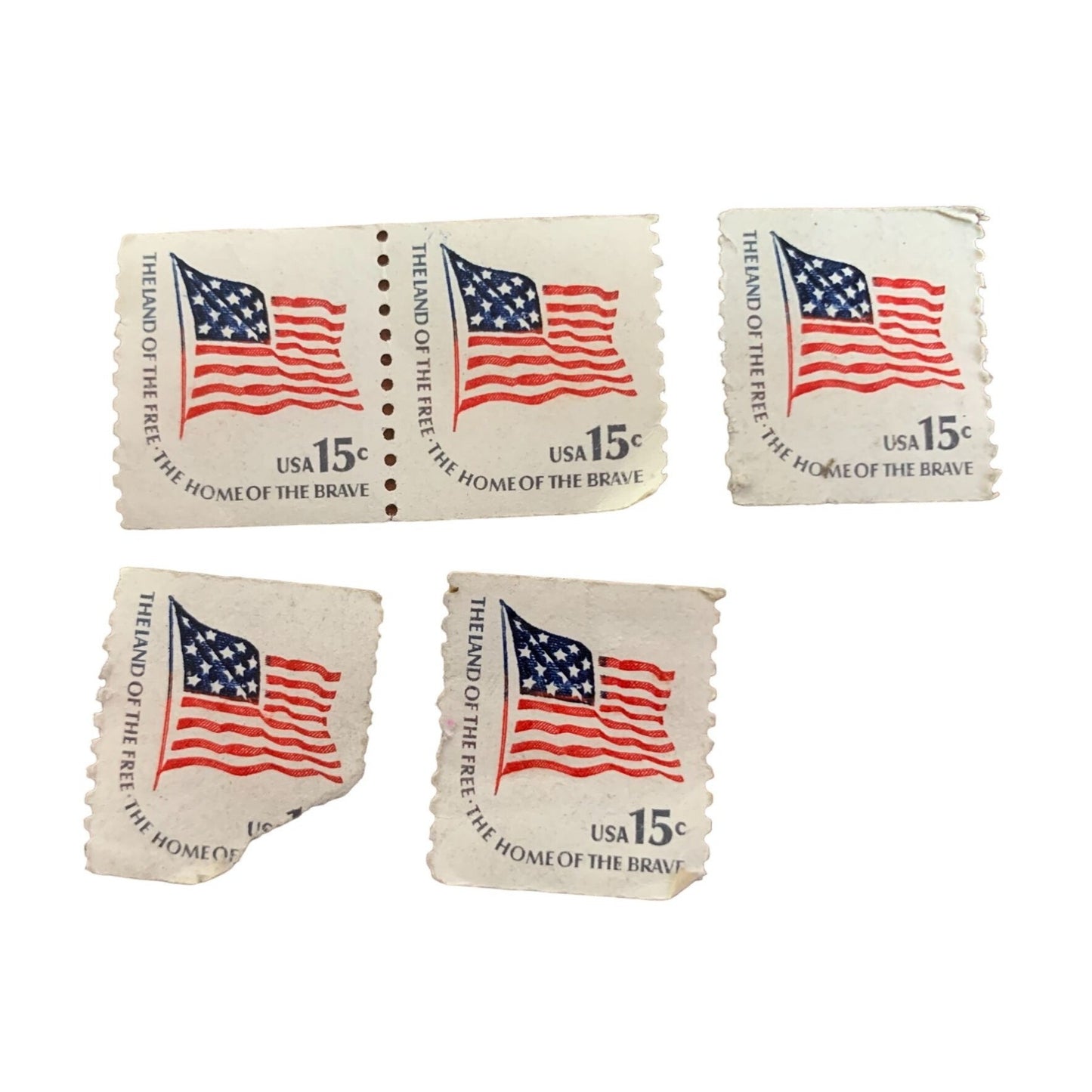 Vintage 1978 Flag Stamps "The Land of the Free. The Home of the Brave"