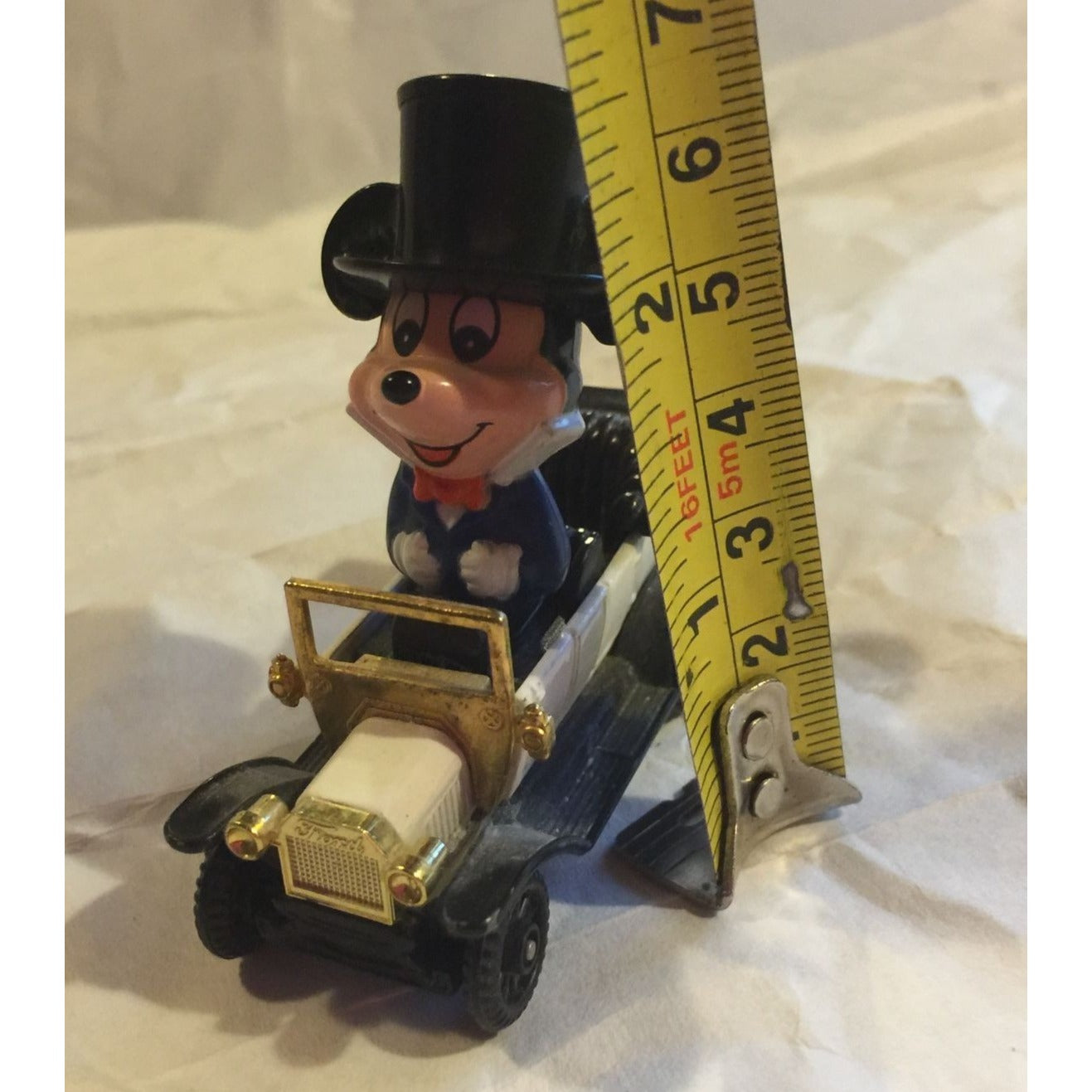 DISNEY TOMY Toy Diecast Car Mickey Mouse in Top Hat Driving