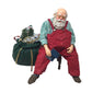 Vintage Sleeping Santa Clause Sitting On Chair With Sack of Toys Figurine- New in Box