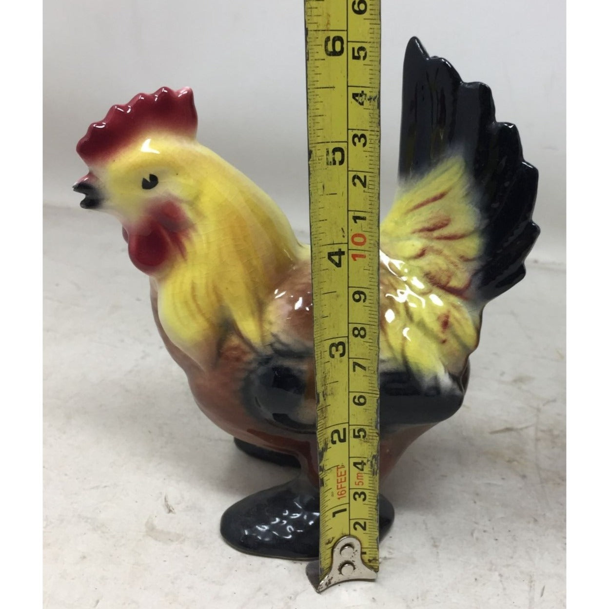 Two Vintage Colorful Ceramic Rooster/Hen Figurines