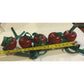 Set of 5 Christmas Ornaments- Wood Cherries/Apples Red with Green Ribbon - A+ Stuff
