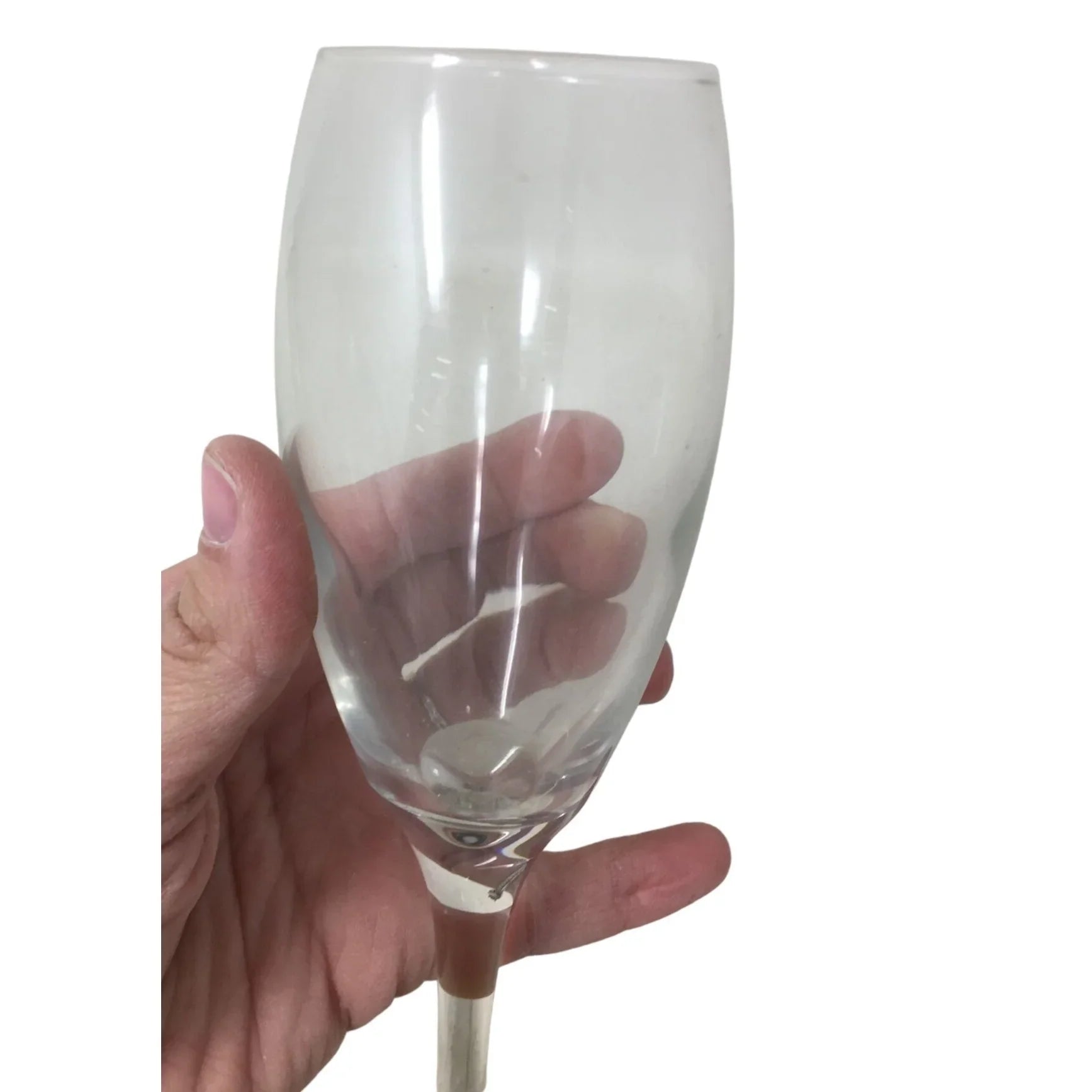 Set of 3 Clear Stemmed Glass Champagne Flutes- About 8" Tall Each - A+ Stuff