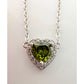 Beautiful Green Peridot Heart Necklace and Earrings Set