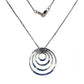 Beautiful Concentric Rings Ceylon Sapphire Necklace - Sterling Silver Setting - Unique Design