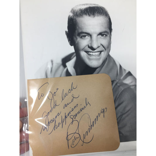 Bob Cummings - Vintage Headshot & Autograph on Napkin with Note
