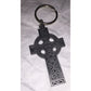 Vintage Celtic Trinity Cross Silver Pewter Key Chain