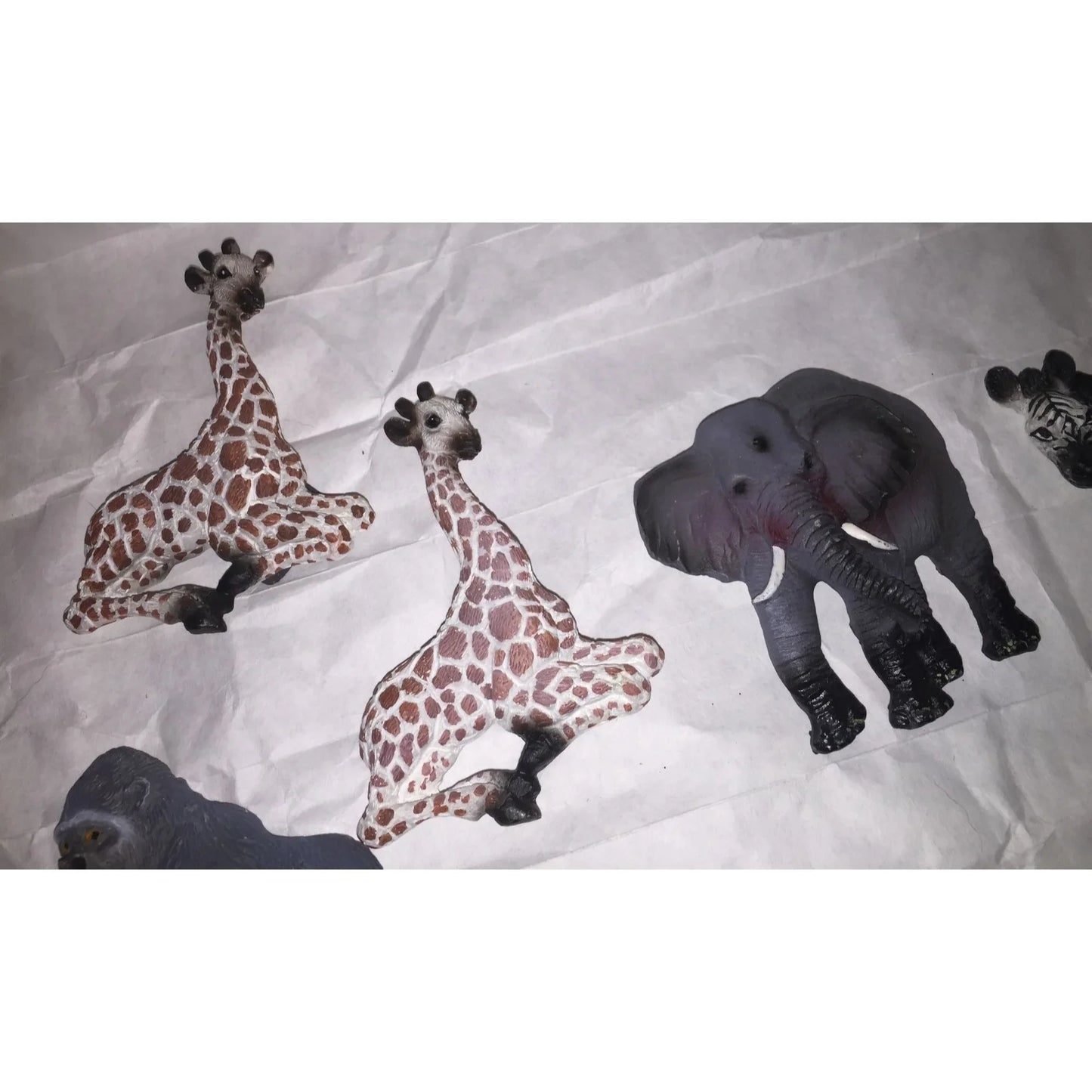 Set of 7 Vintage Zoo/Wild Animal Magnets- Giraffes, Elephant, Gorilla/Ape, Camel, Zebra, Lion - A+ Stuff