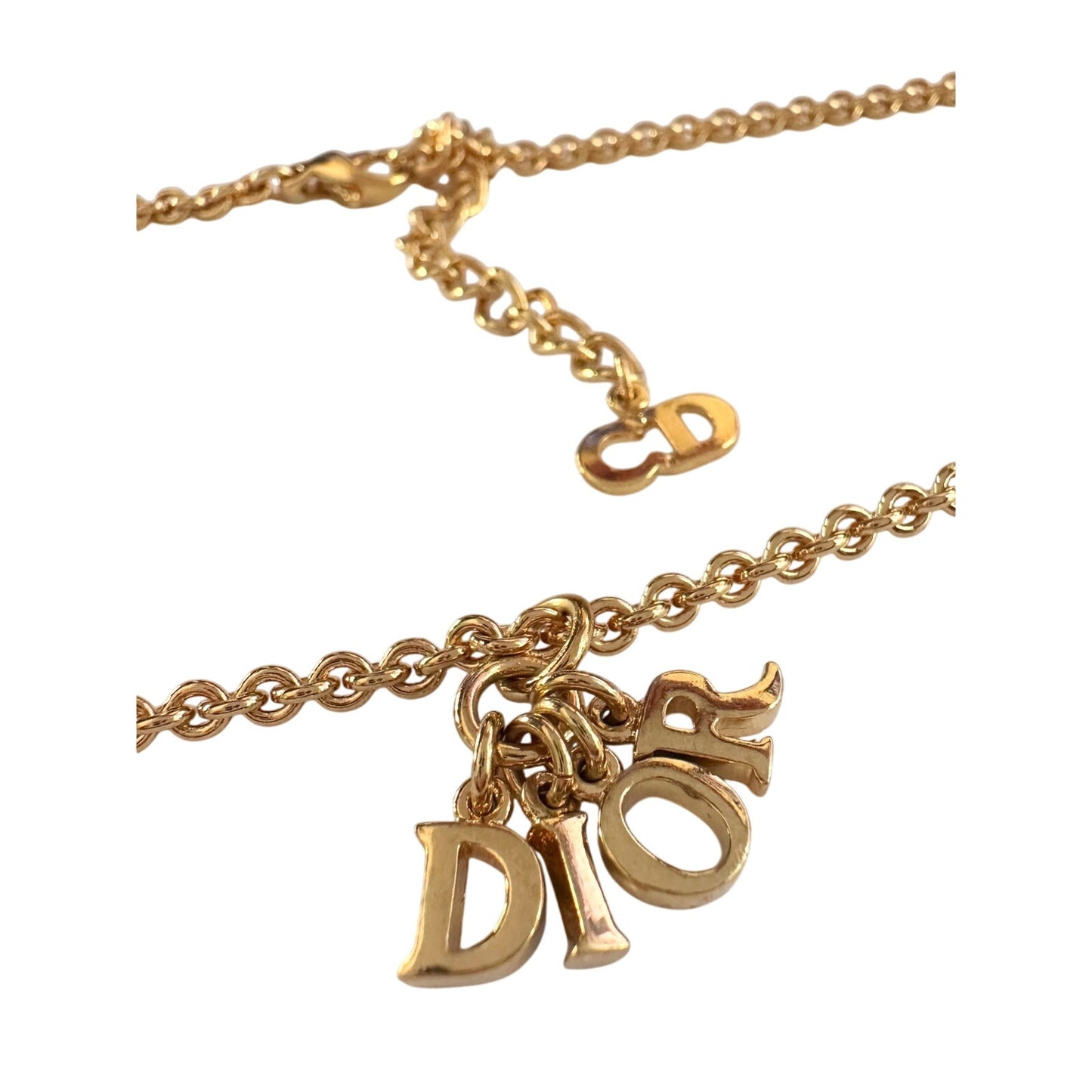 Christian Dior Logo Letter Charm Style Necklace