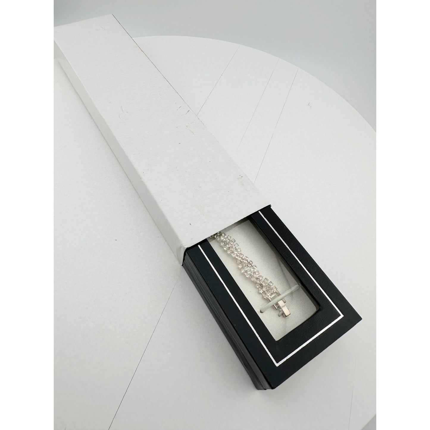 Friedman Jewelers Shimmering White Crystal Fashion Bracelet In Box