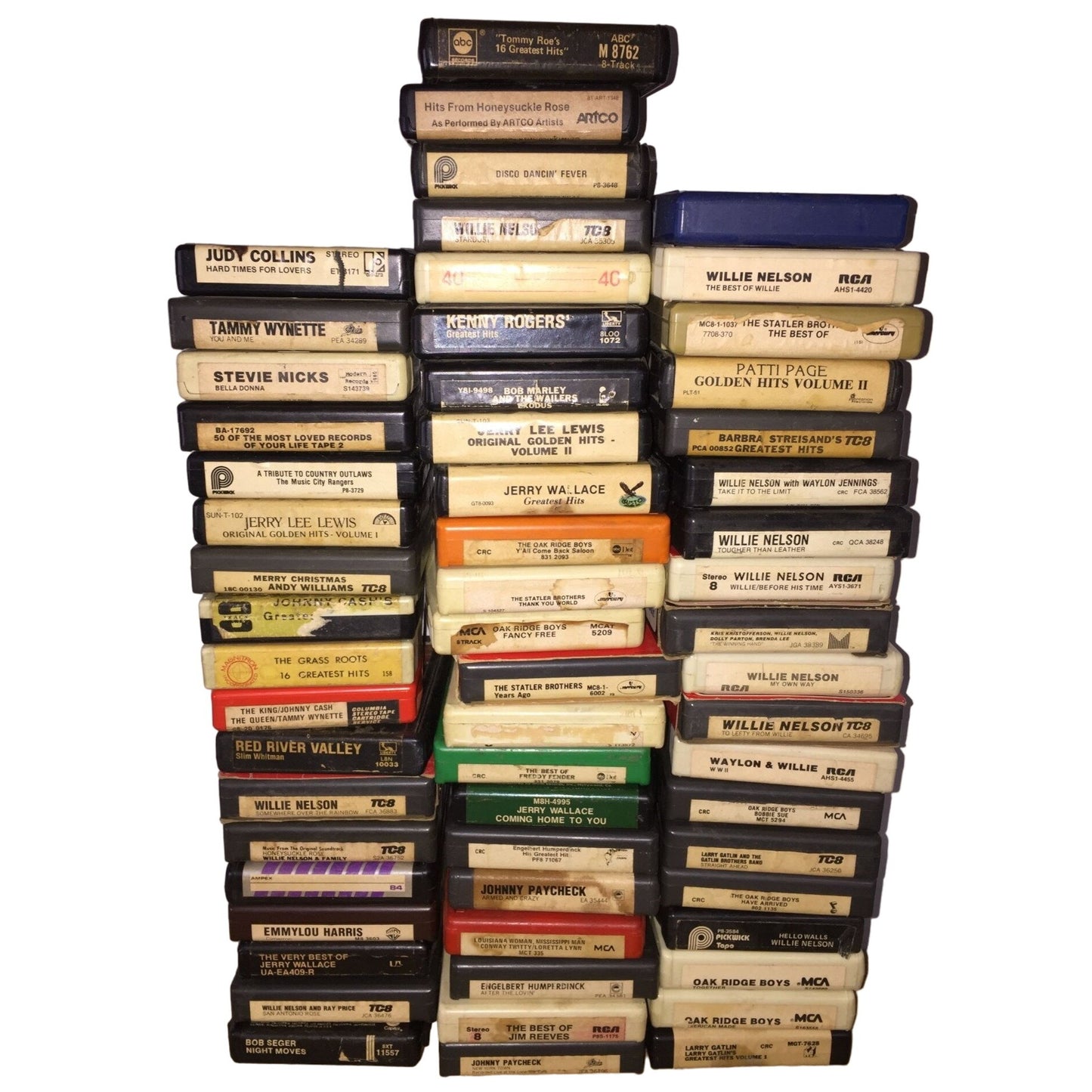 Large Lot of Collectible Miscellaneous Vintage 8 Track Tapes (59 Tapes Total)