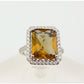 Elegant Emerald Cut Lab Created Sultanite Ring - Beautiful Detailing!  Size 6