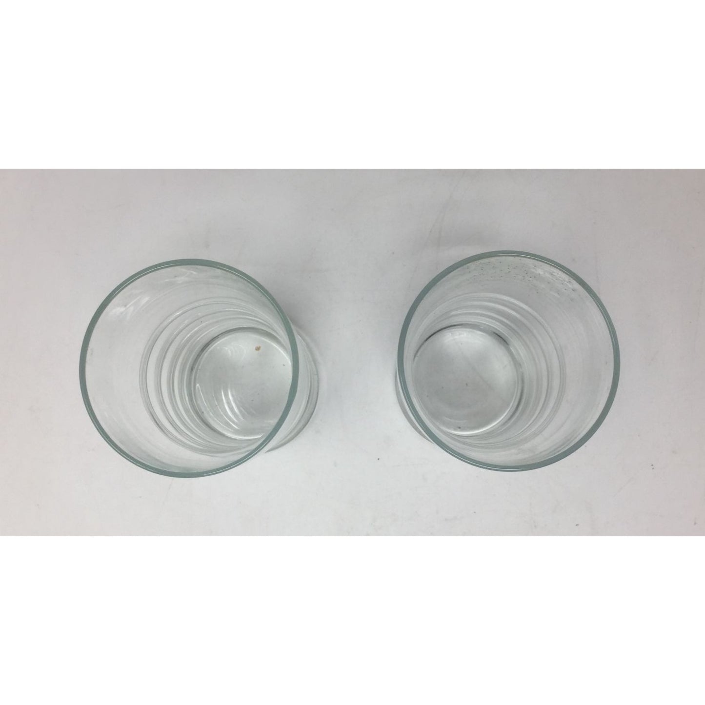 Vintage Clear Glass Ribbed Bubble Drinking Glasses