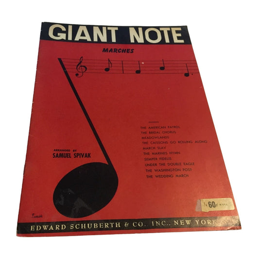 Vintage Giant Note Marches Song Book Arranged by Samuel Spivak