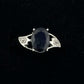 Black Sapphire and Diamond Accent Oval Ring - Sterling Silver - Size 7 - Simple Beauty!