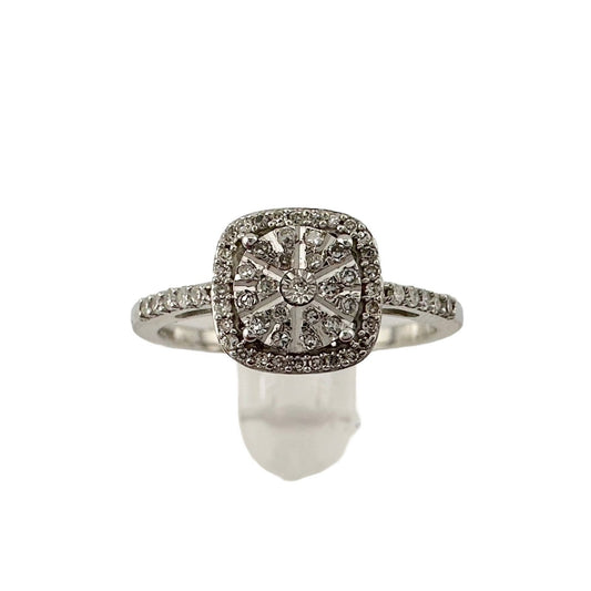 Eye-catching  1/4 Carat Natural Diamond Ring Illusion Set in Sterling Silver - Size 8.75 -  Beautiful!