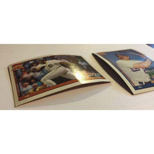 Vintage Topps 1991 Baseball Cards (3) Cecil Fielder, Orel Hershiser, Rafael Palmeiro