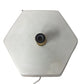 White Ceramic Full Hexagon Corded Lamp Base (No bulb)