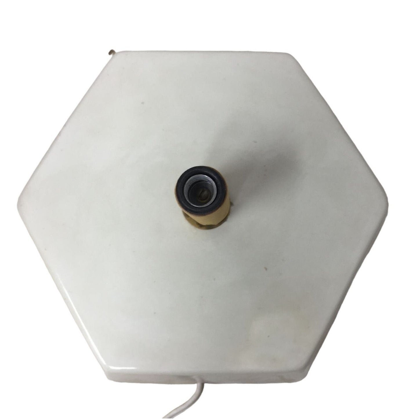 White Ceramic Full Hexagon Corded Lamp Base (No bulb)