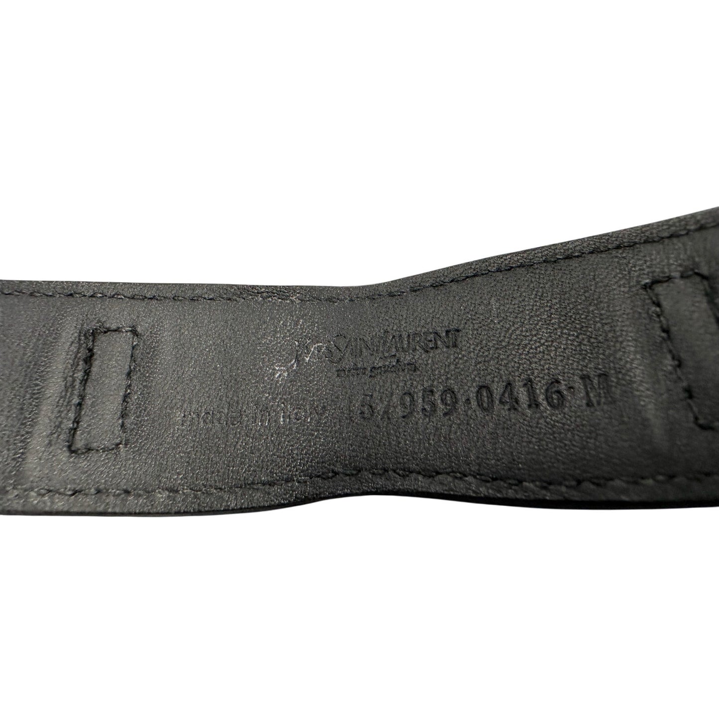 Yves Saint Laurent (YSL) Wide  Leather Cuff Bracelet w Large Buckle