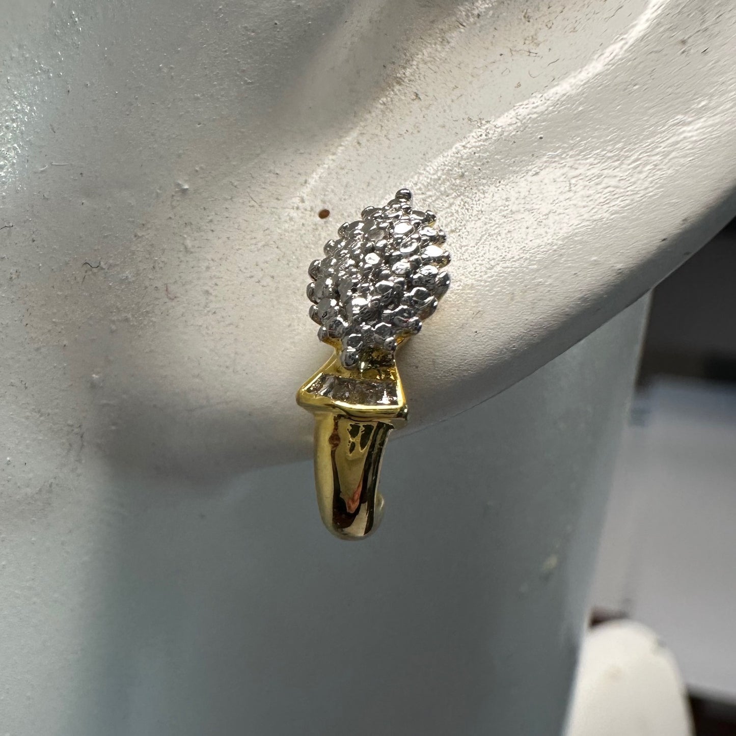 Diamond Accented Marquise Cluster Earrings 14kt Gold plate