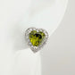 Beautiful Green Peridot Heart Necklace and Earrings Set