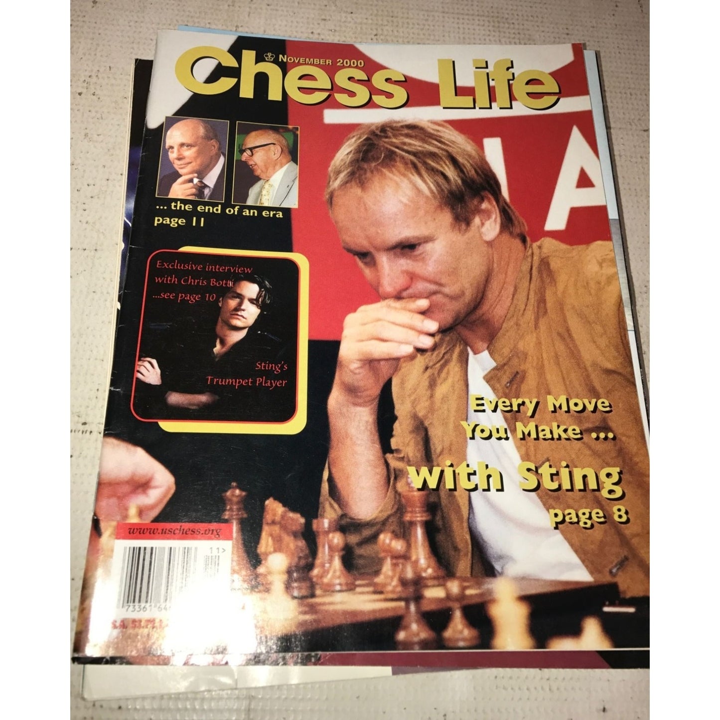 Vintage Bundle of 7 Chess Life Magazines (Jan, Feb, April, May, Oct, Nov, Dec 2000)