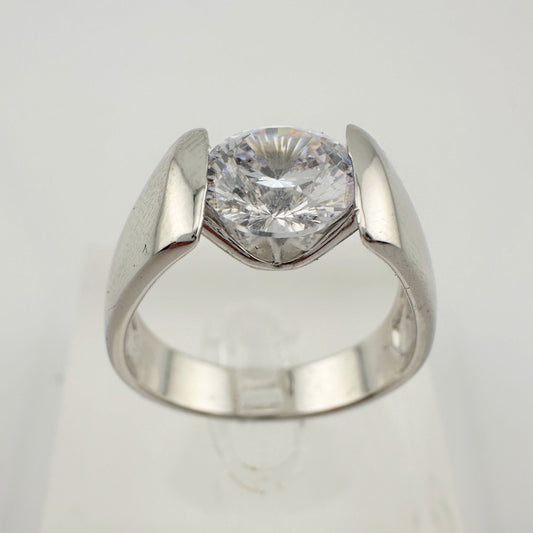 Shimmering and Beautiful 2.00 Carat DiamondLite Solitaire Ring  - Sterling Size 6.5