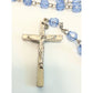 Vintage Religious Rosary with Virgin Mary and Jesus Medal and Blue Clear Beads