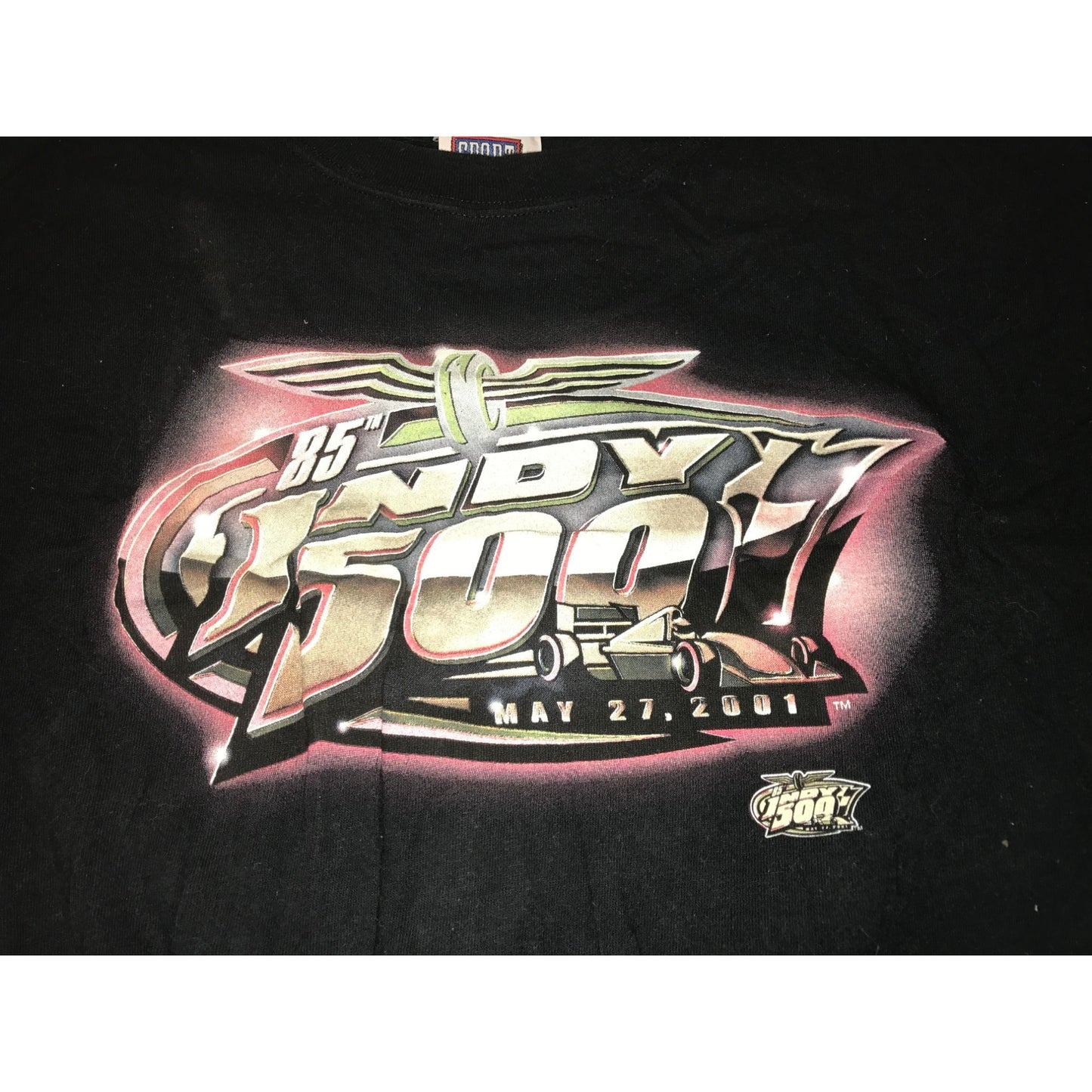 Mens Size XL Sport Attack Tee Shirt- 85 Indy 500 May 27, 2001