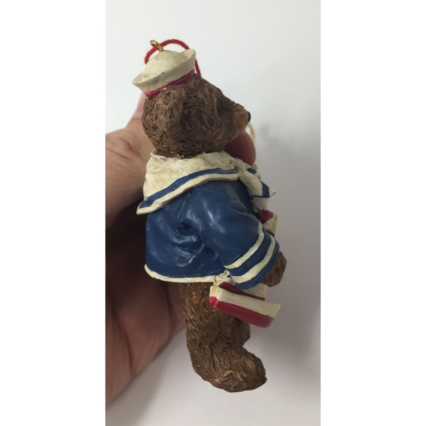 Vintage Teddy Bear Sailor Resin Christmas Ornament