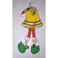 Vintage Avon Magnetic Christmas Tree Ornament Stuffed Bell w/ Bells on Feet - A+ Stuff