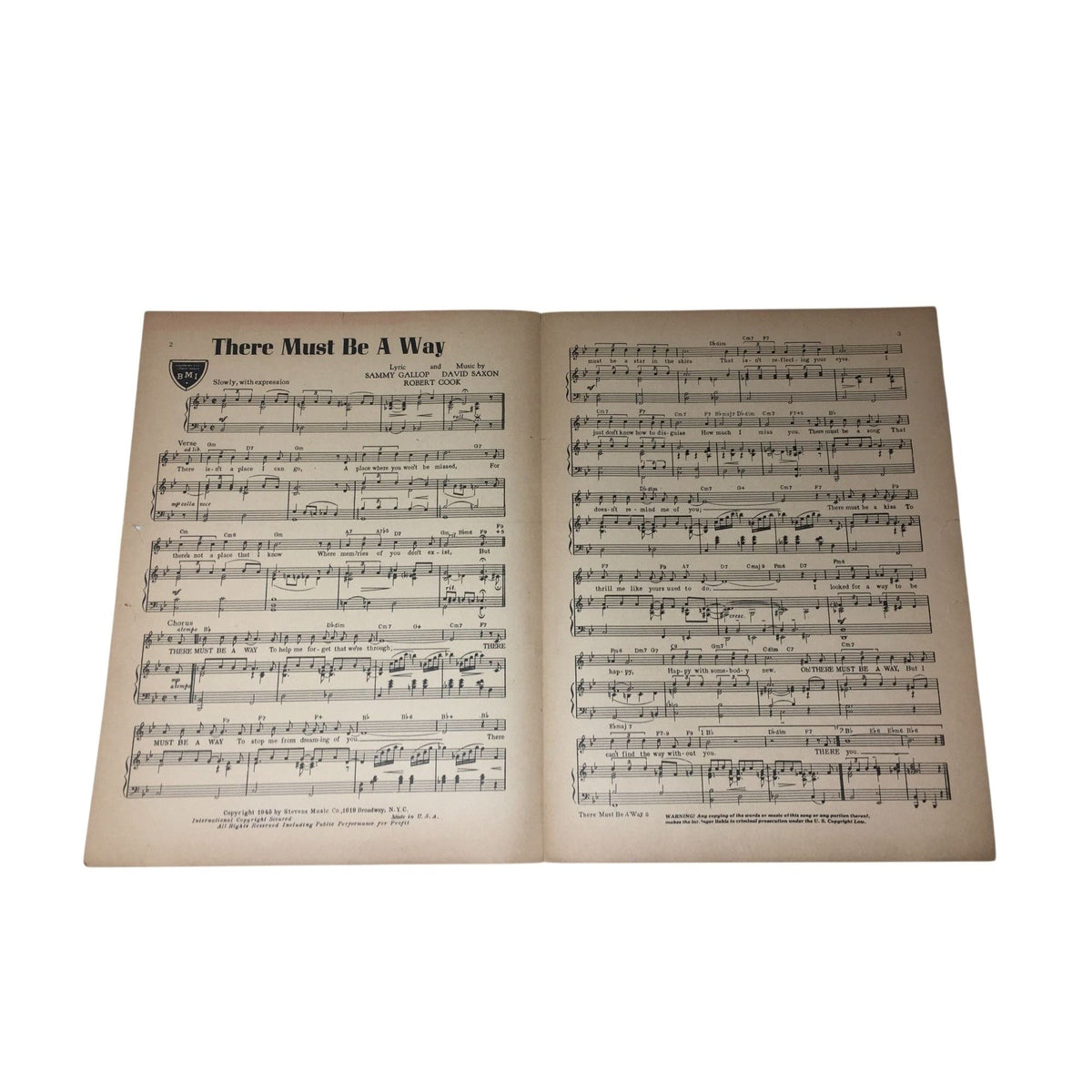 There Must Be a Way - Vintage - Sheet Music A+ Stuff  A+ Stuff SHEET MUSIC