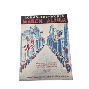 Vintage Sheet Music Book Titled "Round-the-World March Album"