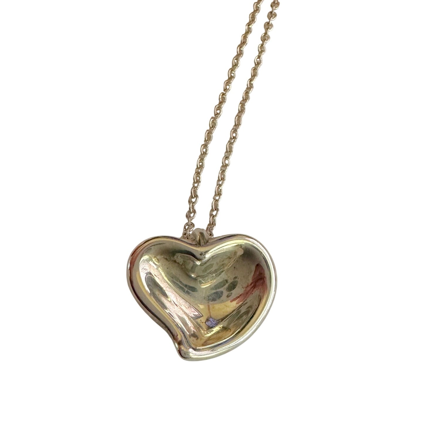 Tiffany and Co Elsa Peretti Full Heart (Curved Heart) Necklace 15"